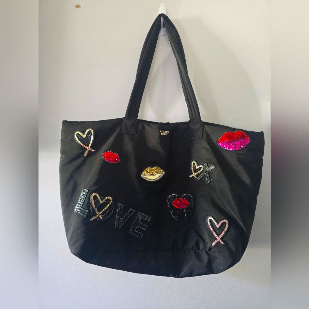 Victorias Secret Runway Patch Weekender Bag Tote GUC